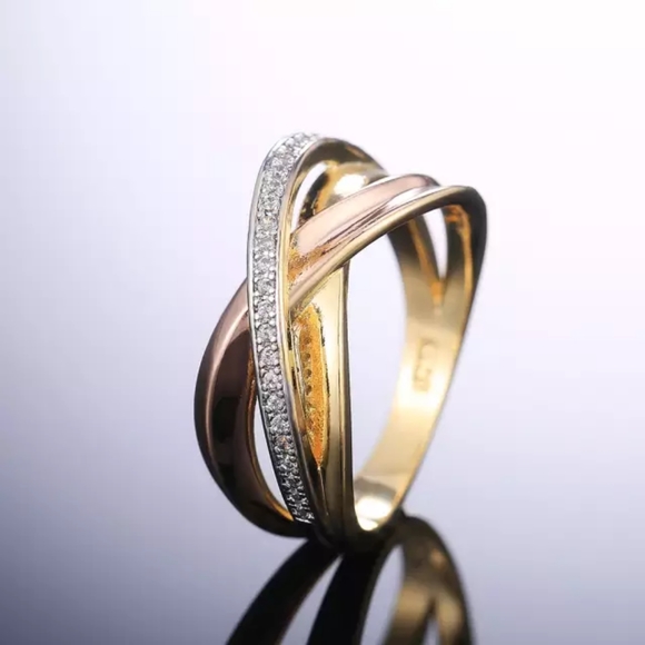 New Two Tone Beautiful Stackable Diamond Ring 💍😍 - Picture 3 of 6